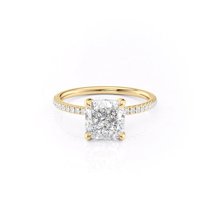 The Pave Navy Set With Cushion Pave Lab Diamond 1 Carat 14K Gold#material_14k-gold