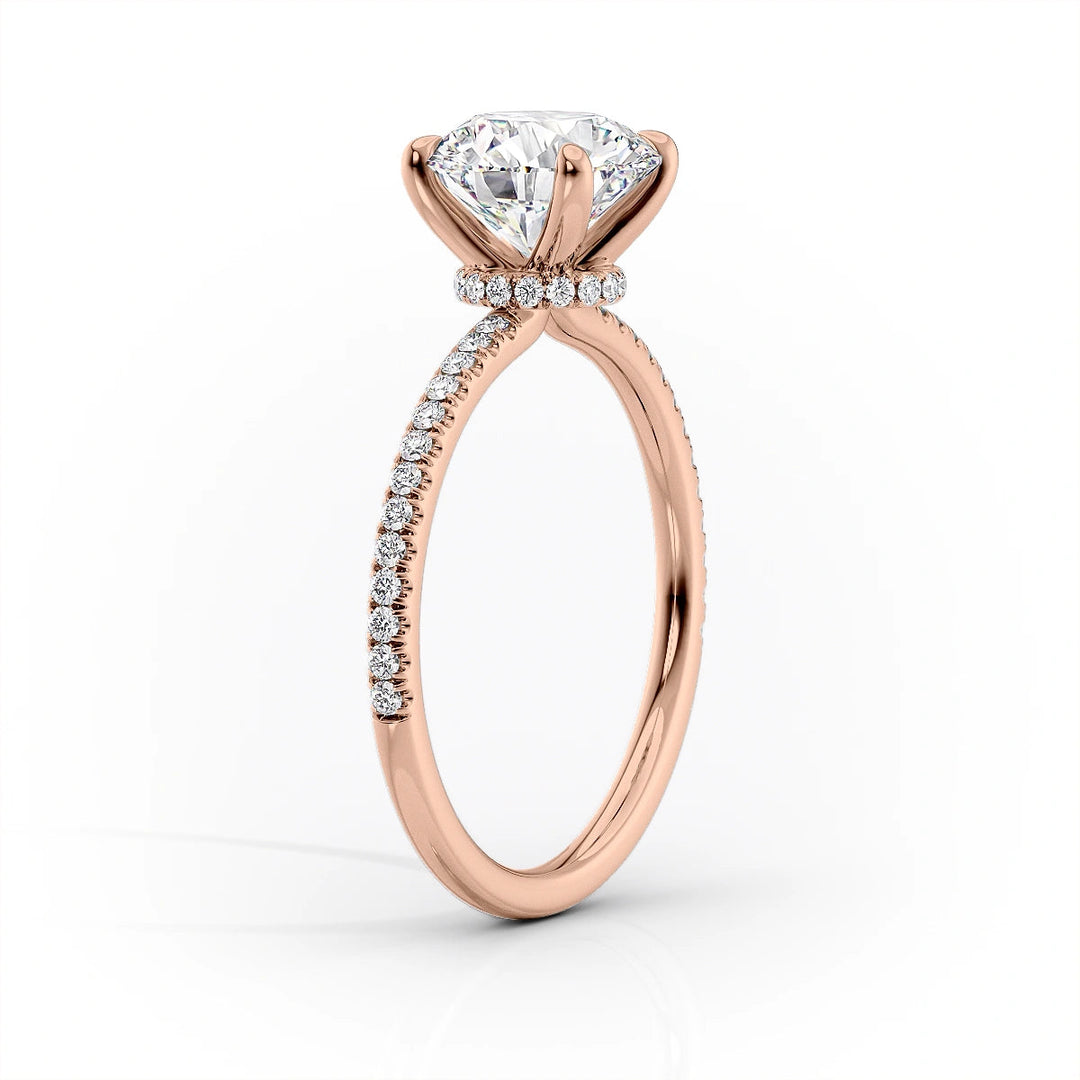 The Pave Navy Set With Oval Pave Lab Diamond 1.5 Carat 14K Rose#material_14k-rose