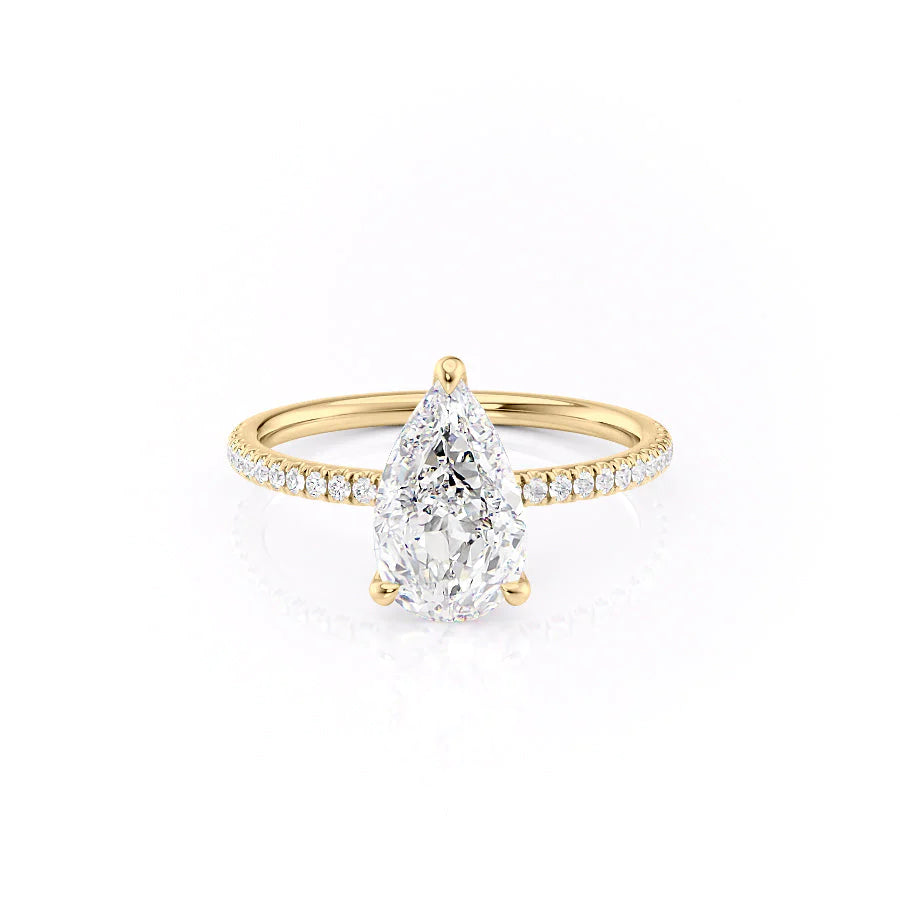 The Pave Navy Set With Pear Pave Lab Diamond 1 Carat 14K Gold#material_14k-gold