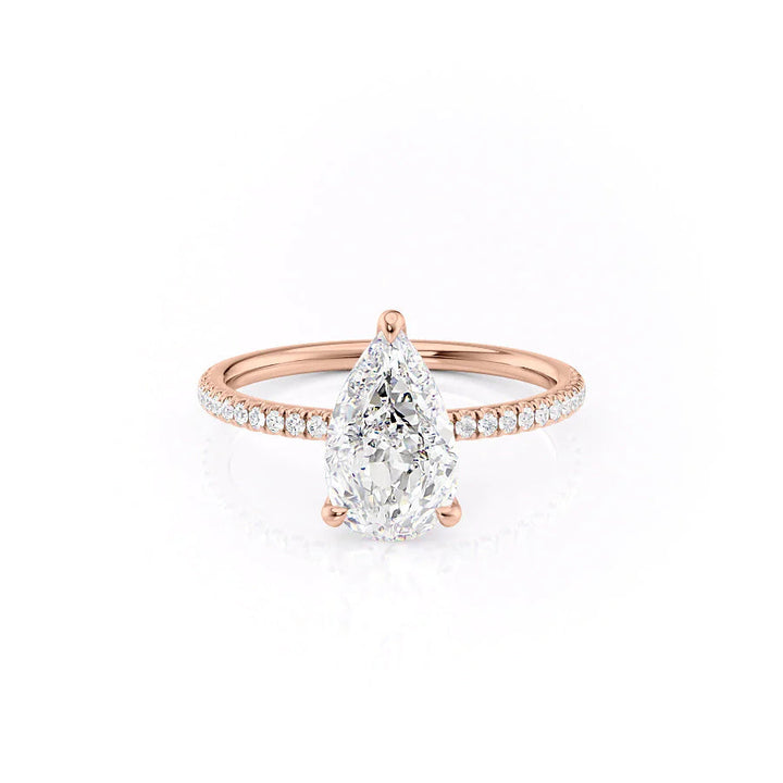 The Pave Navy Set With Pear Pave Lab Diamond 1 Carat 14K Rose#material_14k-rose