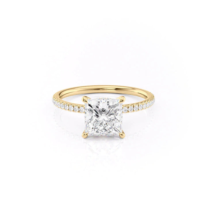 The Pave Navy Set With Princess Pave Lab Diamond 1 Carat 18K Gold#material_18k-gold