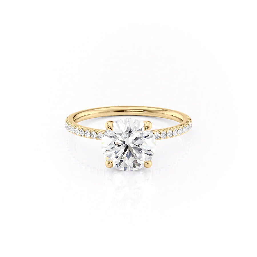 The Pave Navy Set With Round Pave Lab Diamond 1 Carat 14K Gold#material_14k-gold