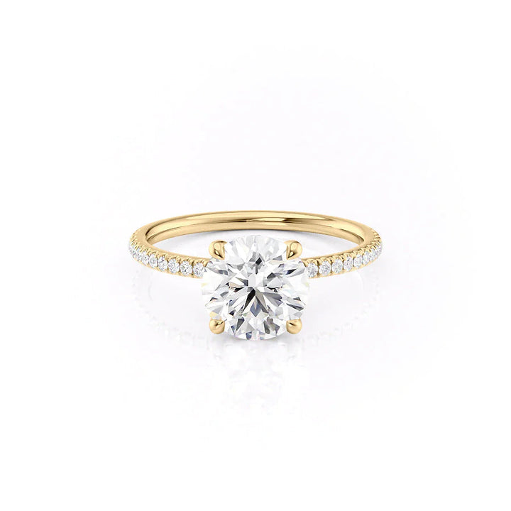 The Pave Navy Set With Round Pave Lab Diamond 1 Carat 14K Gold#material_14k-gold