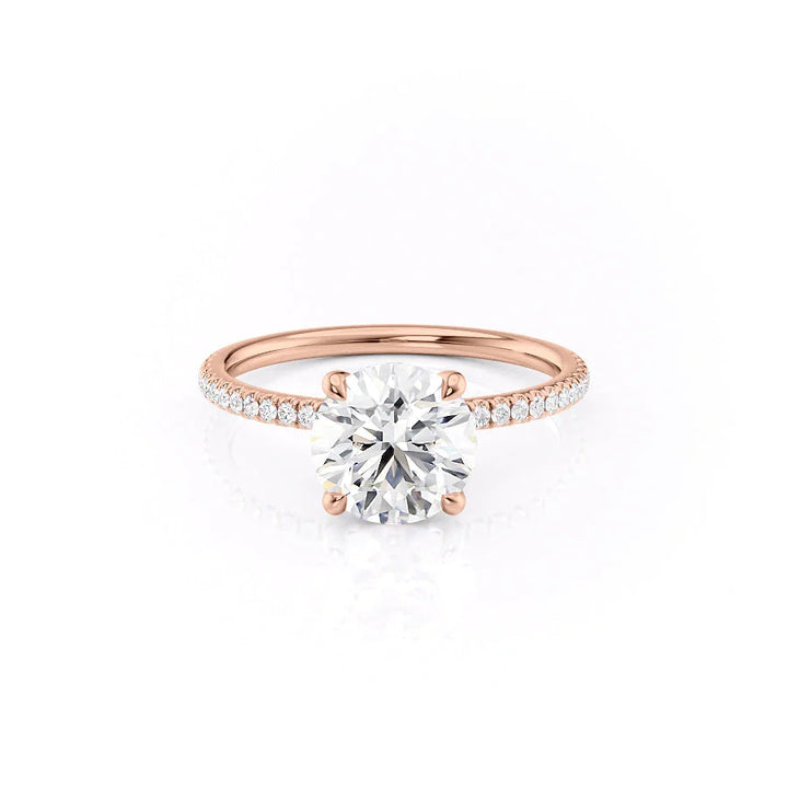 The Pave Navy Set With Round Pave Lab Diamond 1 Carat 14K Rose#material_14k-rose