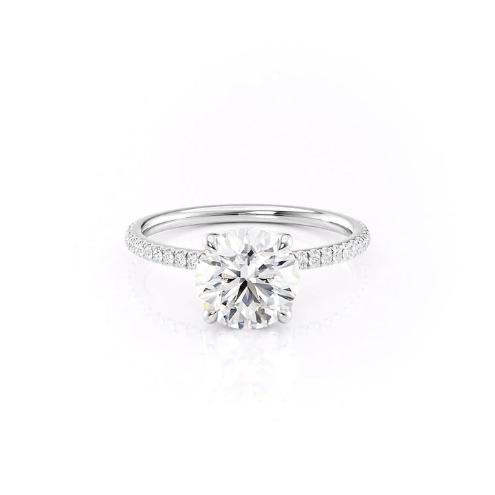 The Pave Navy Set With Round Pave Lab Diamond 1 Carat 14K White#material_14k-white