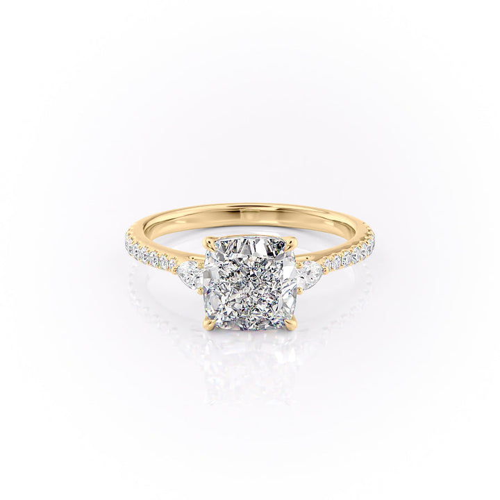 The Pave Pears Leona Set With A Cushion Lab Diamond-L'Amour Brilliance #material_gold