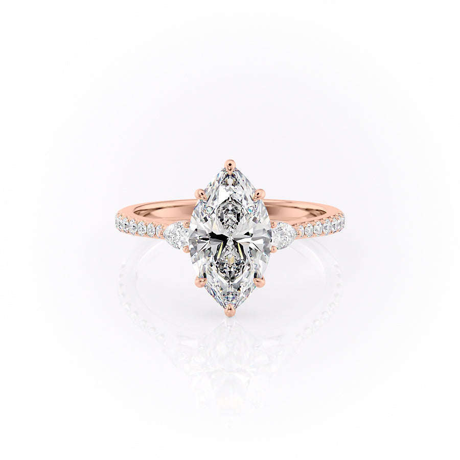 The Pave Pears Leona Set With A Marquise Lab Diamond-L'Amour Brilliance #material_rose