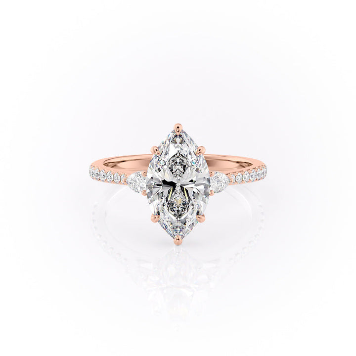 The Pave Pears Leona Set With A Marquise Lab Diamond-L'Amour Brilliance #material_rose