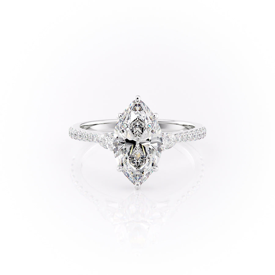 The Pave Pears Leona Set With A Marquise Lab Diamond-L'Amour Brilliance #material_white