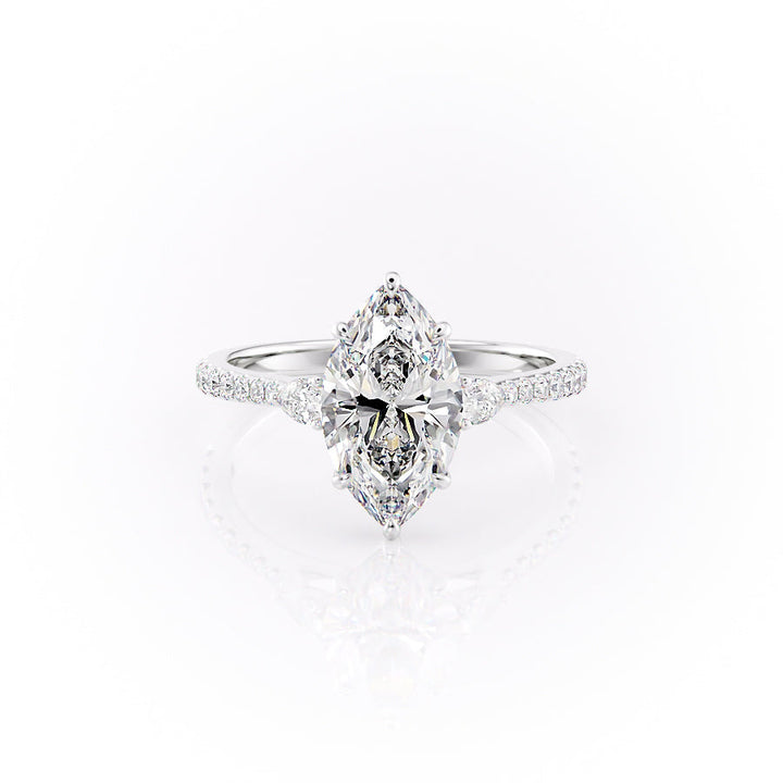The Pave Pears Leona Set With A Marquise Lab Diamond-L'Amour Brilliance #material_white