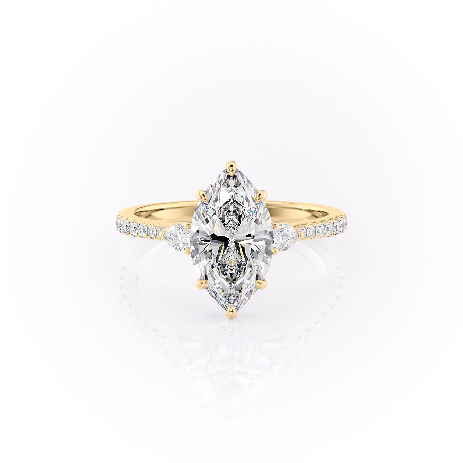 The Pave Pears Leona Set With A Marquise Lab Diamond-L'Amour Brilliance #material_gold