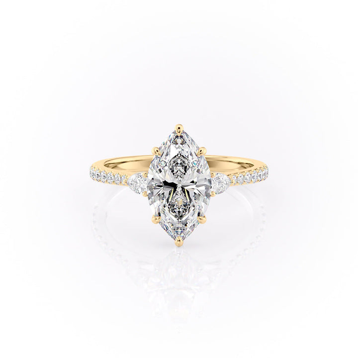 The Pave Pears Leona Set With A Marquise Lab Diamond-L'Amour Brilliance #material_gold