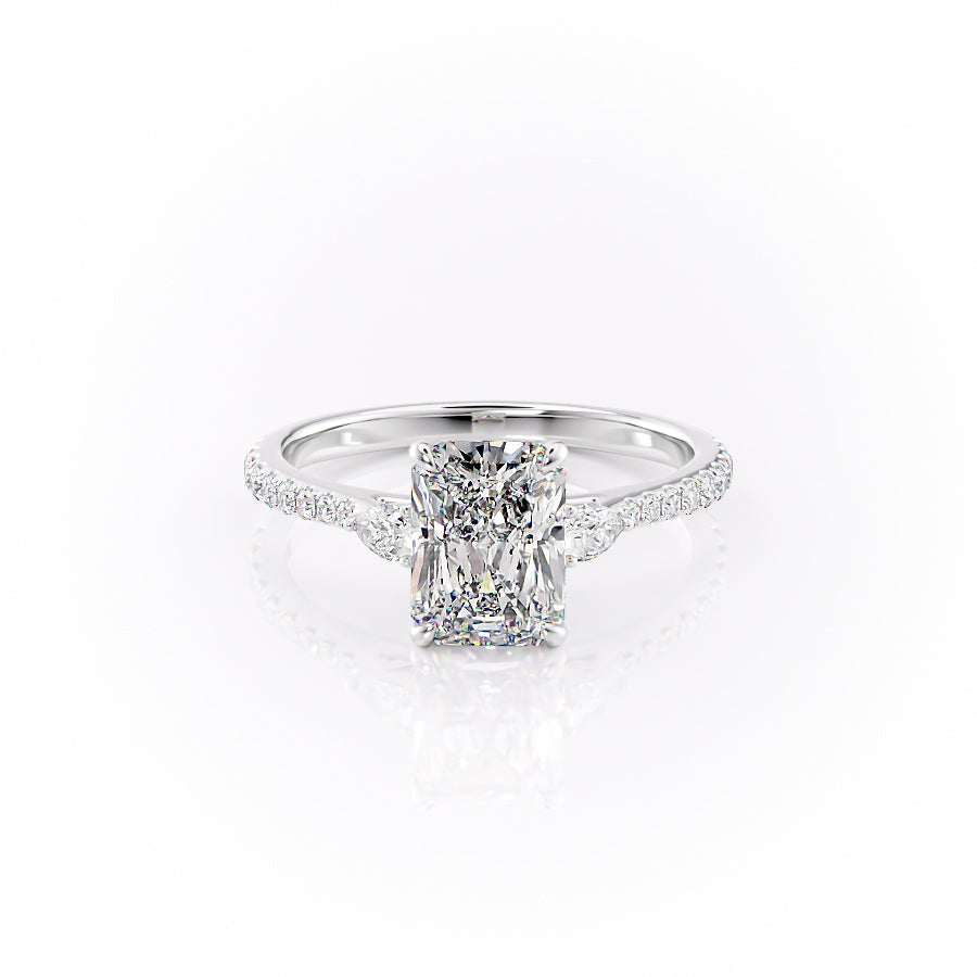 The Pave Pears Leona Set With A Radiant Lab Diamond-L'Amour Brilliance #material_white