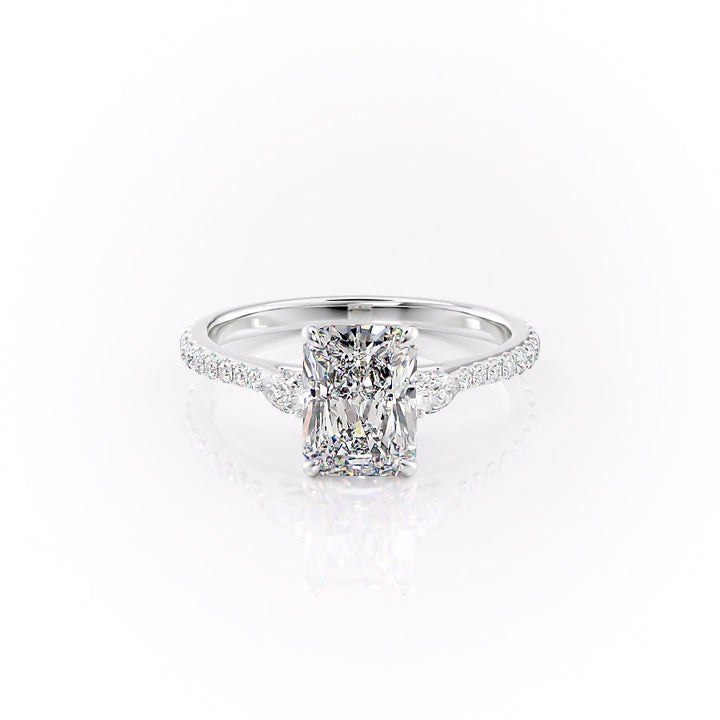 The Pave Pears Leona Set With A Radiant Lab Diamond-L'Amour Brilliance #material_white
