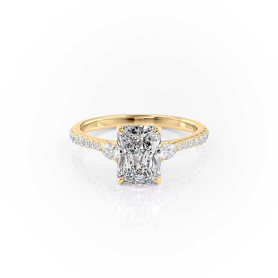 The Pave Pears Leona Set With A Radiant Lab Diamond-L'Amour Brilliance #material_gold