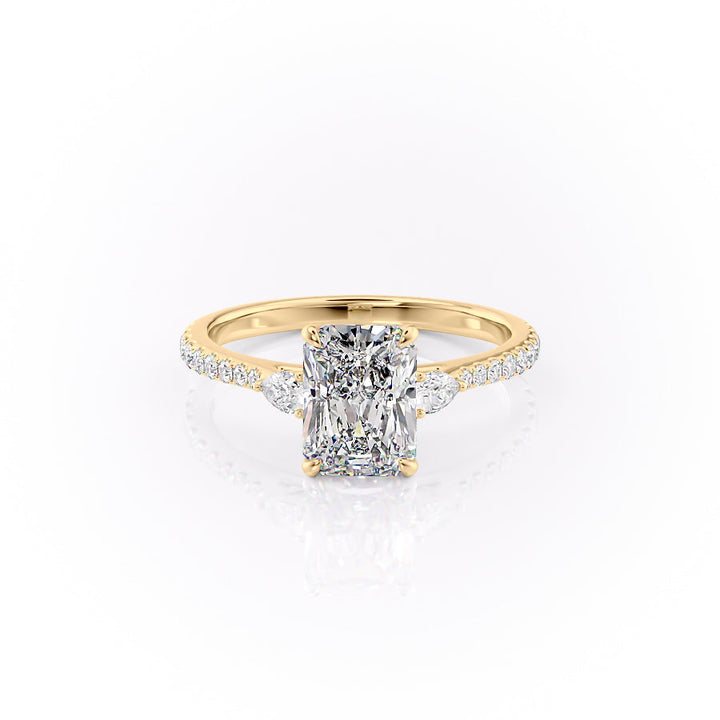 The Pave Pears Leona Set With A Radiant Lab Diamond-L'Amour Brilliance #material_gold