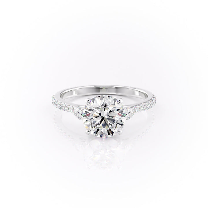 The Pave Pears Leona Set With A Round Lab Diamond-L'Amour Brilliance #material_white