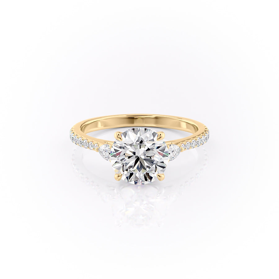 The Pave Pears Leona Set With A Round Lab Diamond-L'Amour Brilliance #material_gold