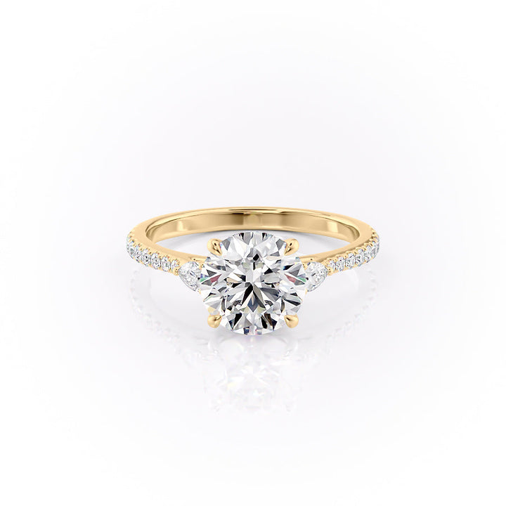 The Pave Pears Leona Set With A Round Lab Diamond-L'Amour Brilliance #material_gold