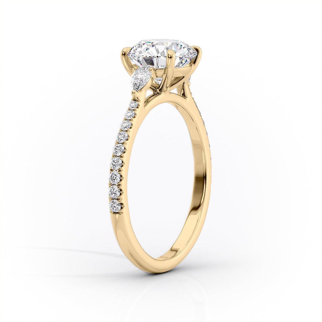 The Pave Pears Leona Set With A Round Lab Diamond#material_gold