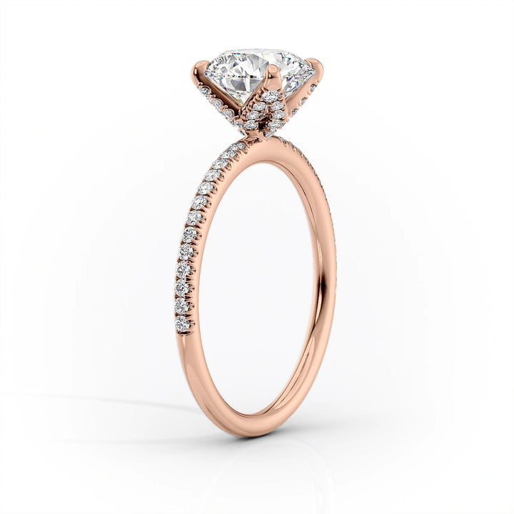 The Pave Petal Liberty Set With Cushion Pave Lab Diamond 1.5 Carat 14K Rose#material_14k-rose