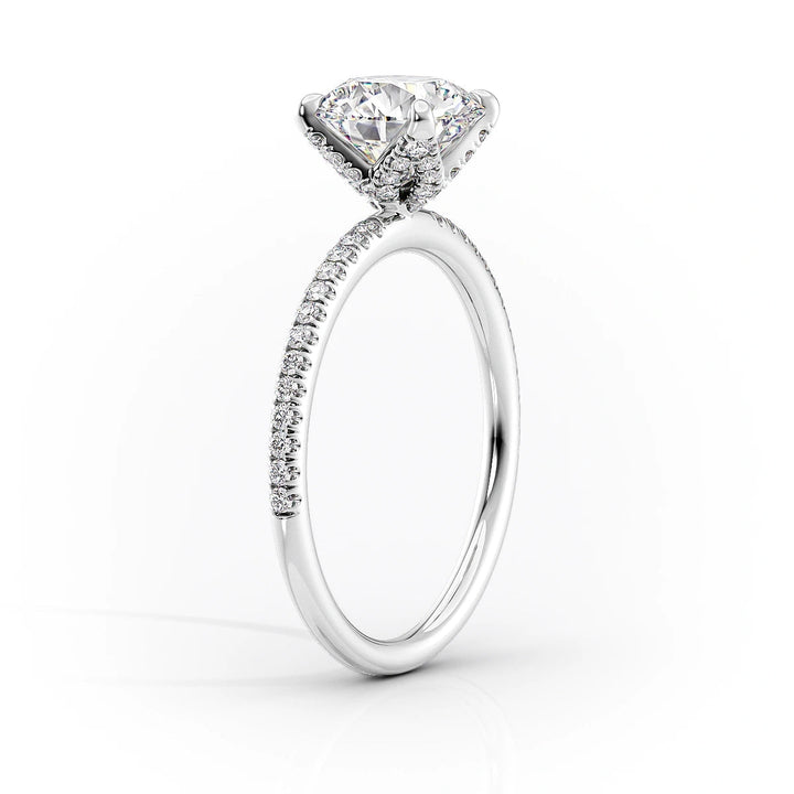 The Pave Petal Liberty Set With Cushion Pave Lab Diamond 1.5 Carat 14K White#material_14k-white