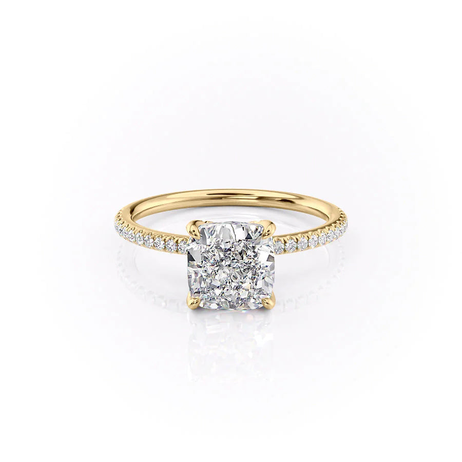 The Pave Petal Liberty Set With Cushion Pave Moissanite#material_18k-gold