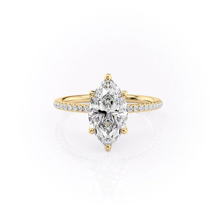 The Pave Petal Liberty Set With Marquise Pave Lab Diamond 1 Carat 14K Gold#material_14k-gold