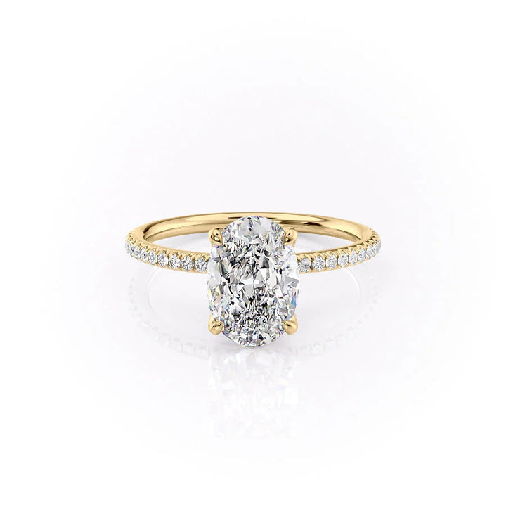 The Pave Petal Liberty Set With Oval Pave Lab Diamond 1 Carat 14K Gold#material_14k-gold