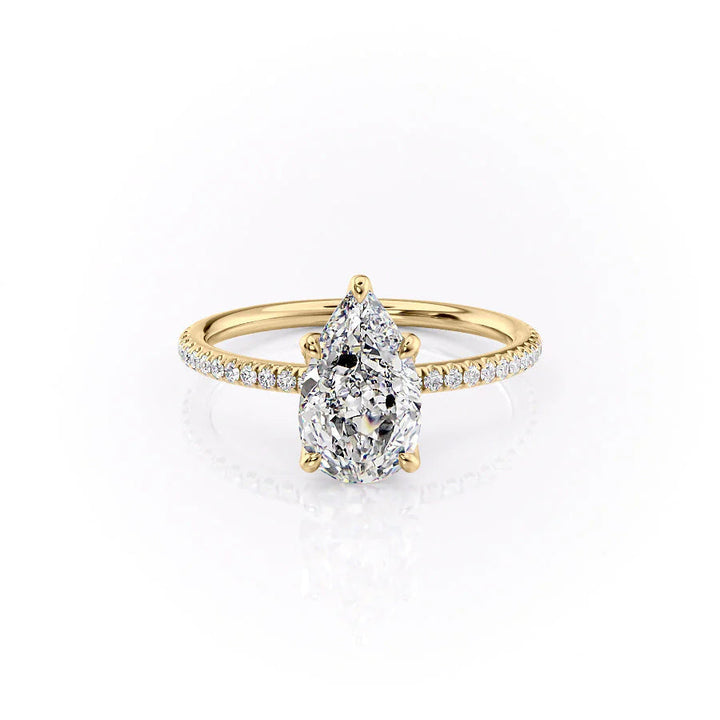 The Pave Petal Liberty Set With Pear Pave Moissanite#material_14k-gold