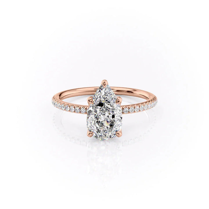 The Pave Petal Liberty Set With Pear Pave Lab Diamond 1 Carat 14K Rose#material_14k-rose