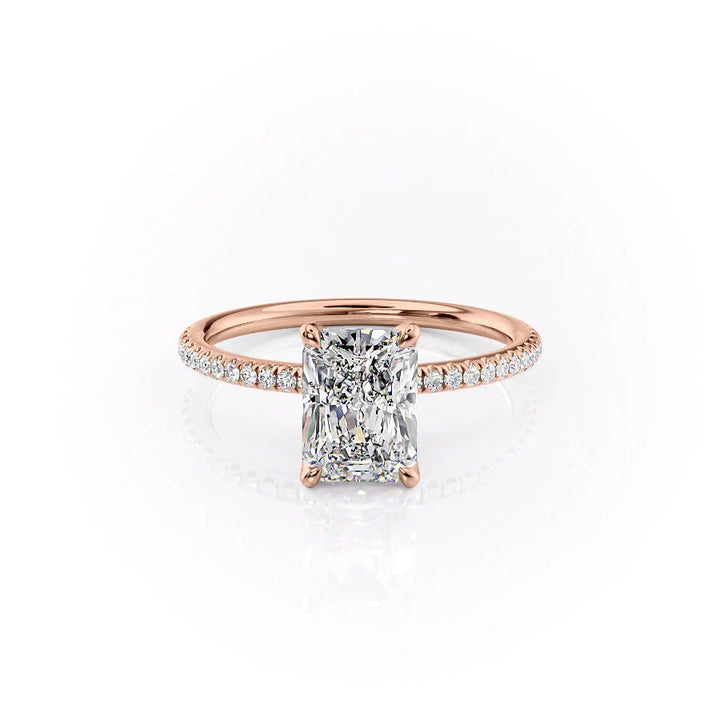 The Pave Petal Liberty Set With Radiant Pave Lab Diamond 1 Carat 14K Rose#material_14k-rose