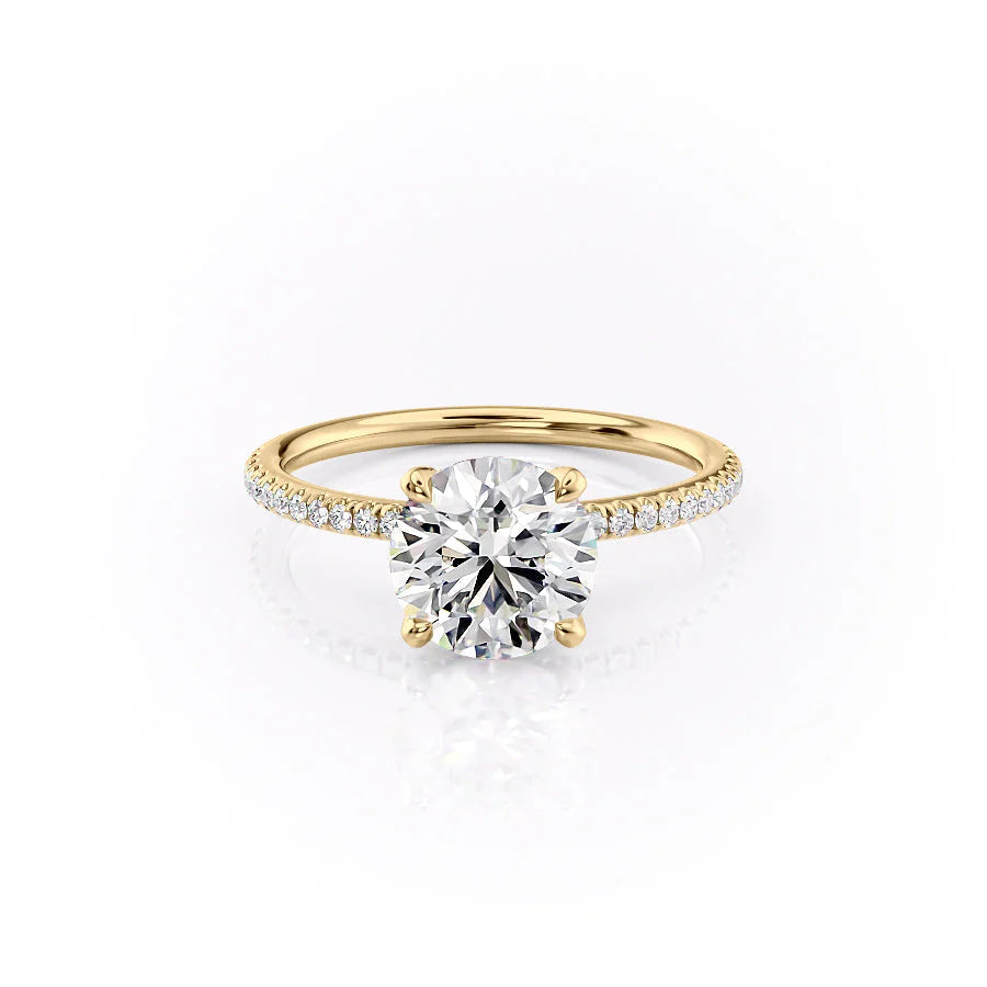 The Pave Petal Liberty Set With Round Pave Lab Diamond 1 Carat 14K Gold#material_14k-gold