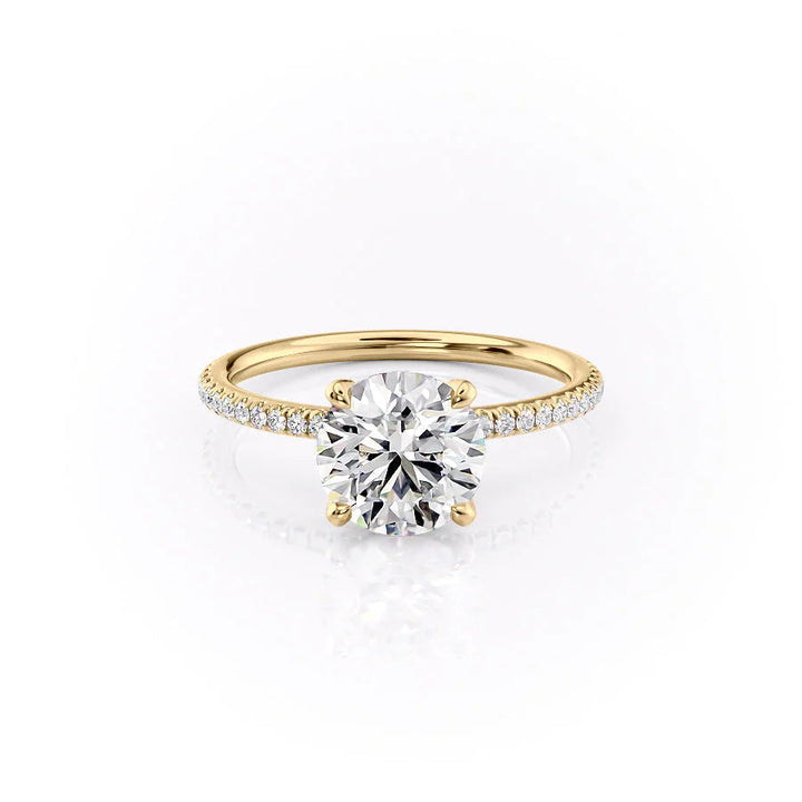 The Pave Petal Liberty Set With Round Pave Lab Diamond 1 Carat 14K Gold#material_14k-gold