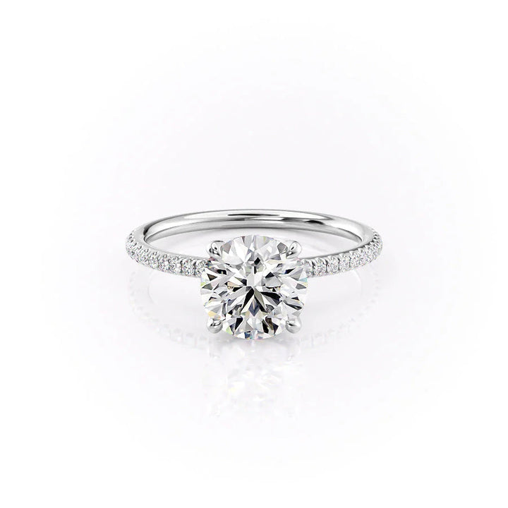 The Pave Petal Liberty Set With Round Pave Lab Diamond 1 Carat 14K White#material_14k-white