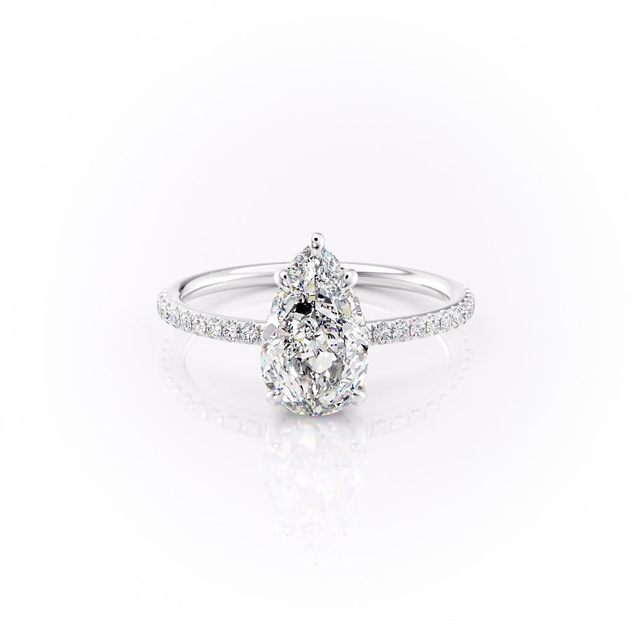 The Pave Selena Set With A Pear Lab Diamond-L'Amour Brilliance #material_white