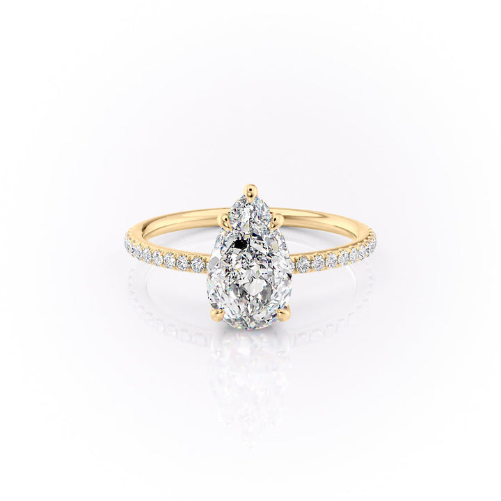 The Pave Selena Set With A Pear Lab Diamond-L'Amour Brilliance #material_gold