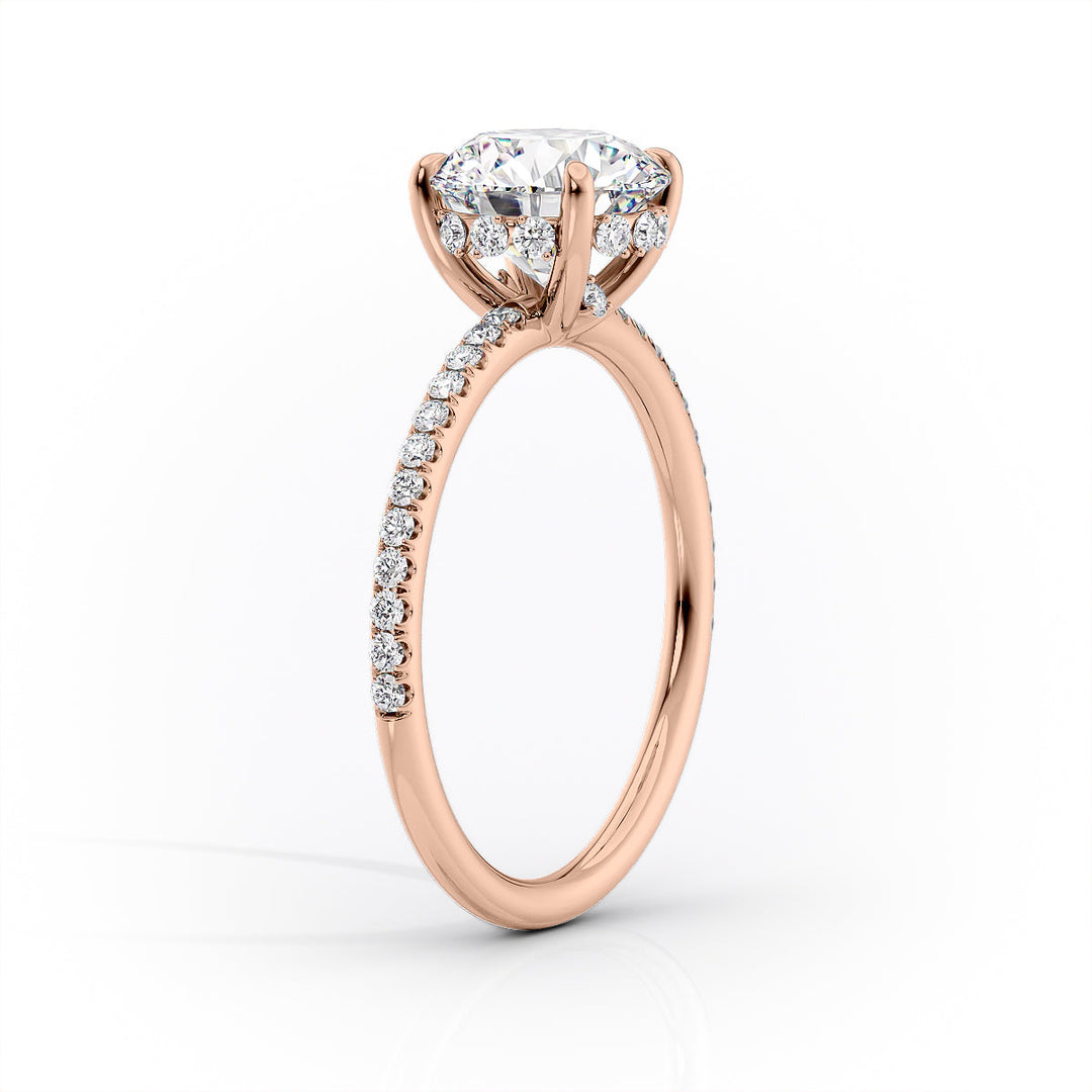 The Pave Selena Set With A Princess Lab Diamond#material_rose