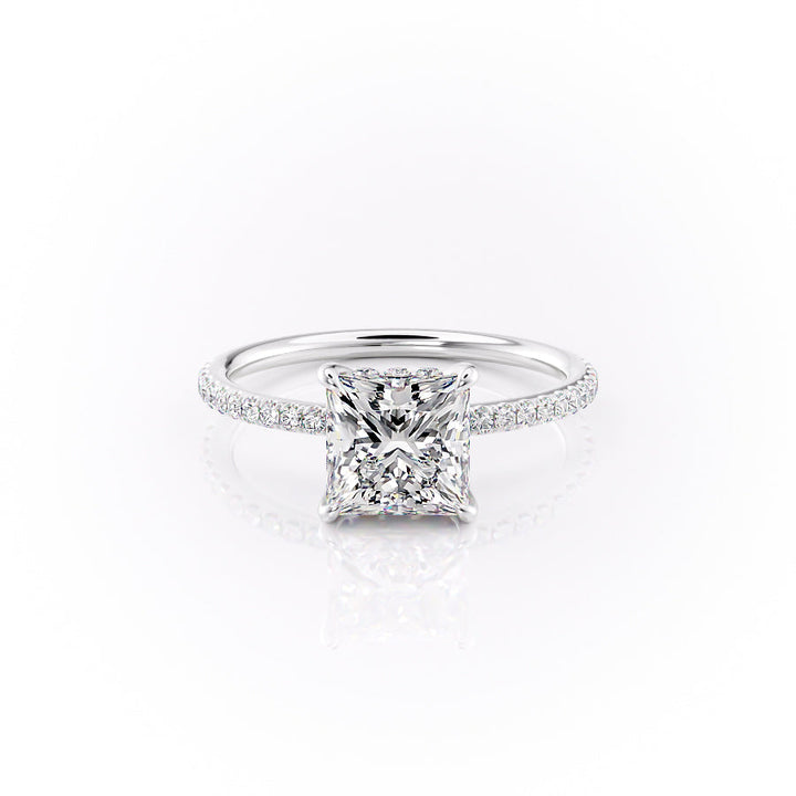 The Pave Selena Set With A Princess Lab Diamond-L'Amour Brilliance #material_white
