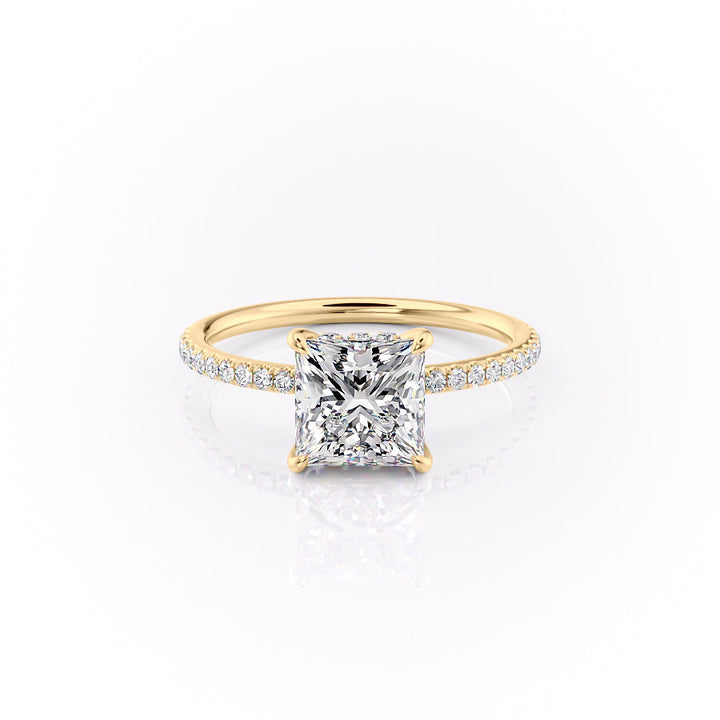 The Pave Selena Set With A Princess Lab Diamond-L'Amour Brilliance #material_gold