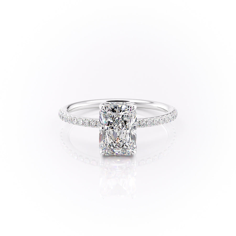 The Pave Selena Set With A Radiant Lab Diamond-L'Amour Brilliance #material_white