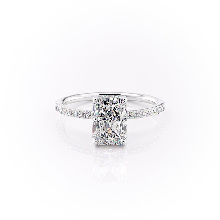 The Pave Selena Set With A Radiant Lab Diamond-L'Amour Brilliance #material_white