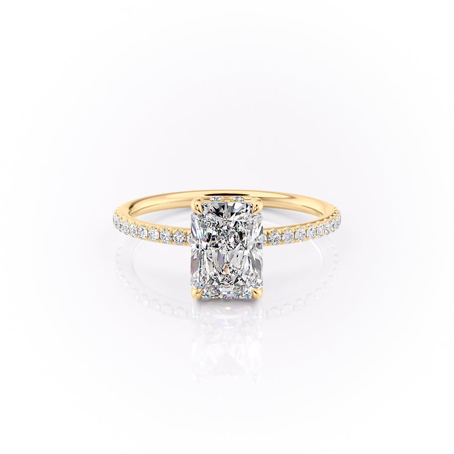 The Pave Selena Set With A Radiant Lab Diamond-L'Amour Brilliance #material_gold