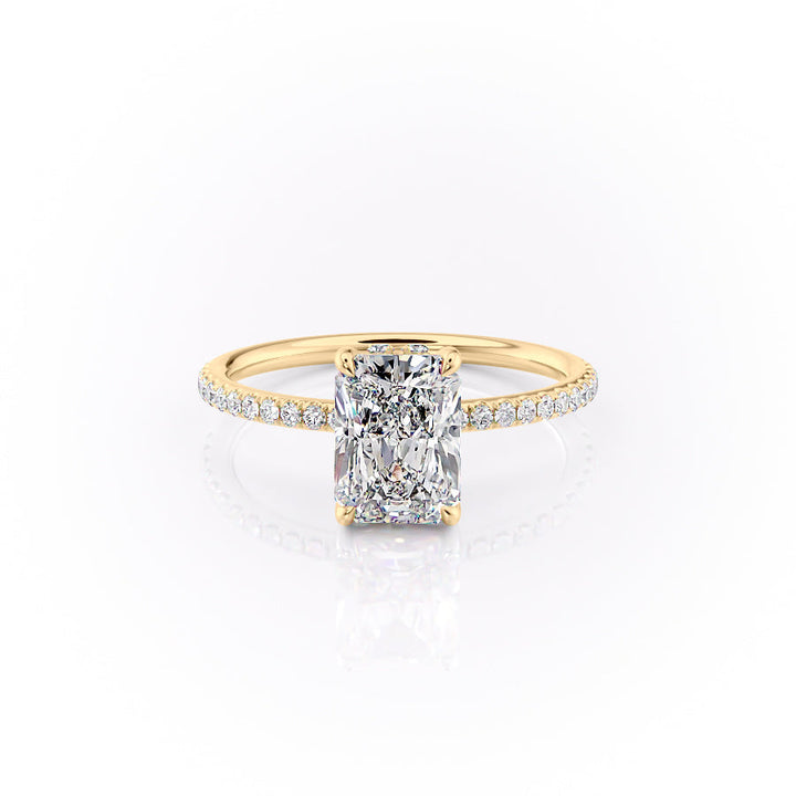 The Pave Selena Set With A Radiant Lab Diamond-L'Amour Brilliance #material_gold
