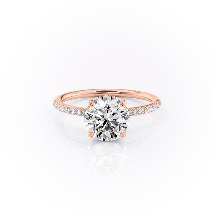 The Pave Selena Set With A Round Lab Diamond-L'Amour Brilliance #material_rose