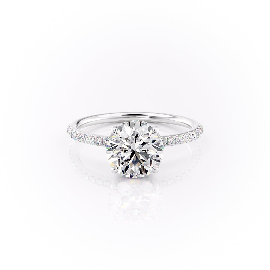 The Pave Selena Set With A Round Lab Diamond-L'Amour Brilliance #material_white