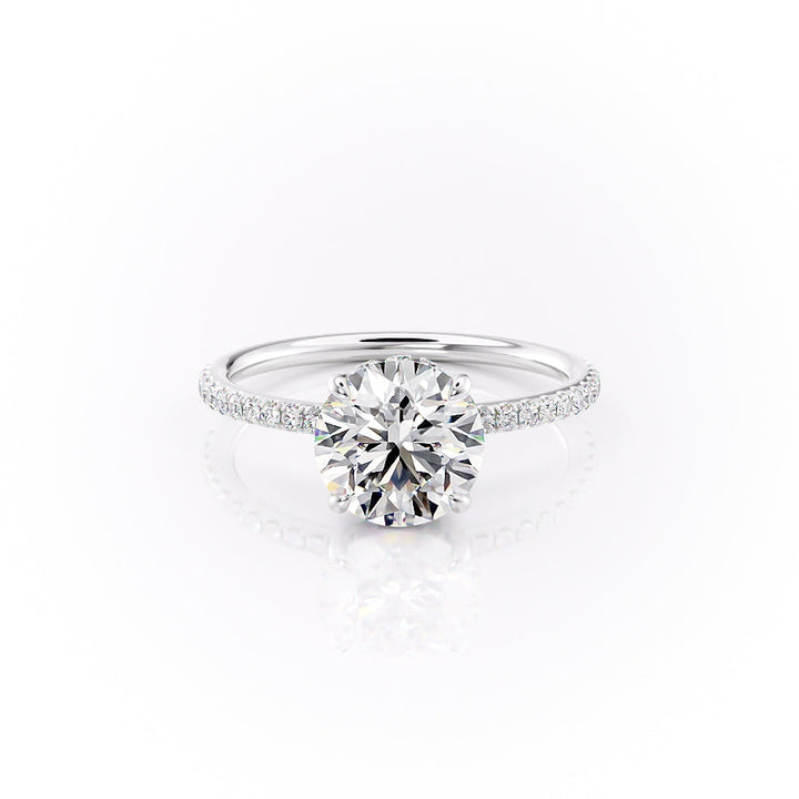 The Pave Selena Set With A Round Lab Diamond-L'Amour Brilliance #material_white