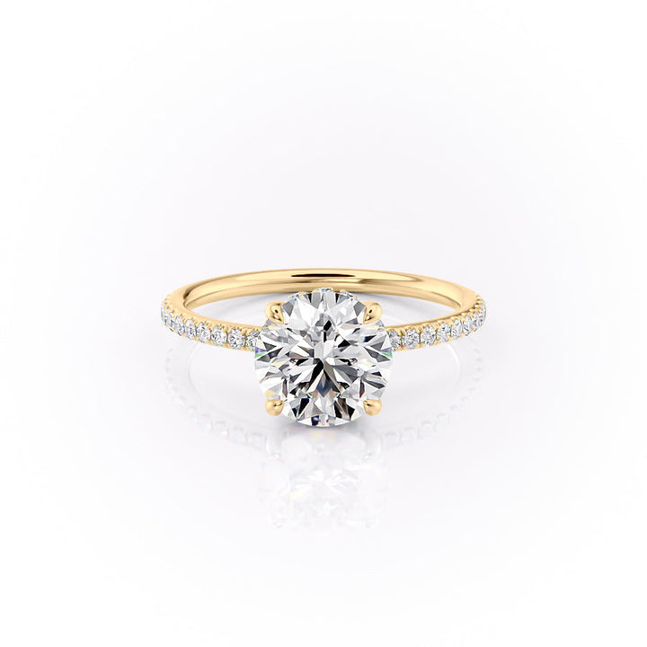 The Pave Selena Set With A Round Lab Diamond-L'Amour Brilliance #material_gold