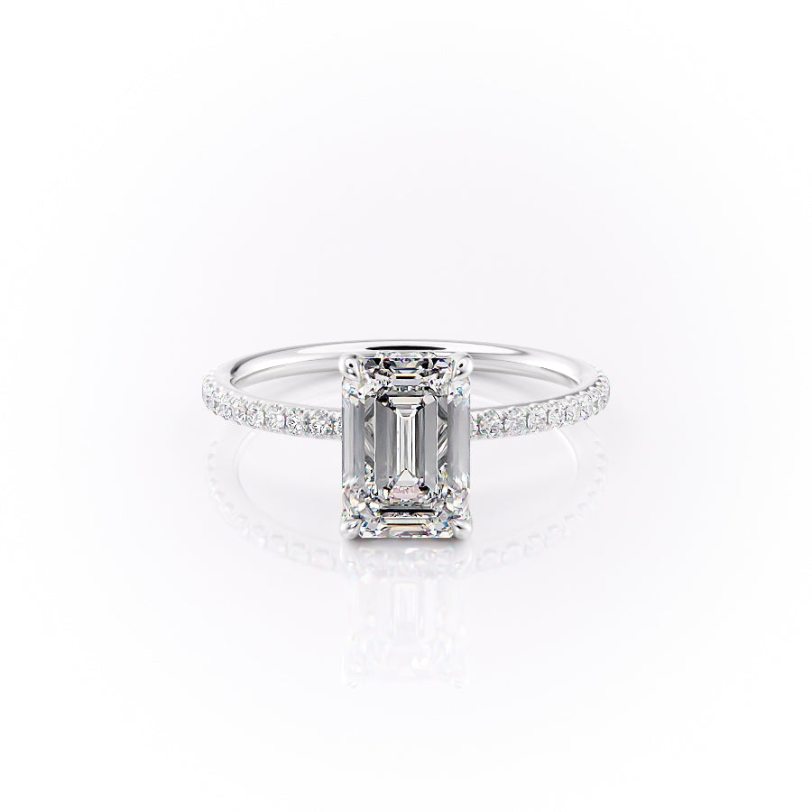 The Pave Selena Set With An Emerald Lab Diamond-L'Amour Brilliance #material_white