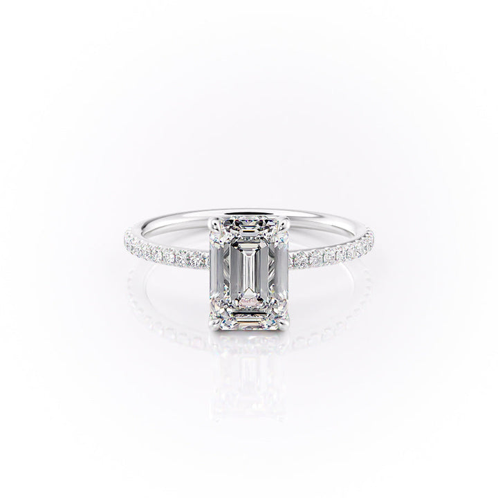 The Pave Selena Set With An Emerald Lab Diamond-L'Amour Brilliance #material_white